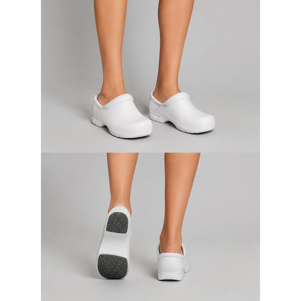 White Slip Resistant Work Clogs Womens Size 6 Nursing Kitchen Chef Comfort Shoes